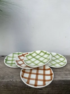 5 assiettes à dessert Moulin des loups carrés torchons
