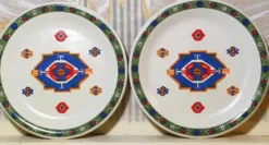 2 assiettes à dessert Newcor "kilim" 1992