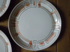 Assiettes à dessert Niderviller 1960 grés émaillé , modèle Maille