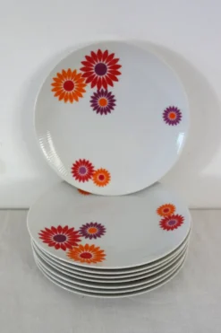 8 assiettes à dessert Seltmann Weiden West Germany 70's