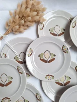 Assiettes à dessert St Amand 1970