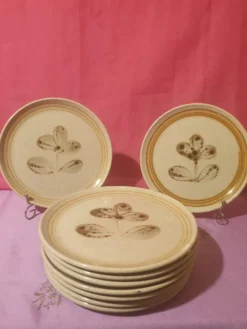 9 assiettes à dessert Tignes Atelier d art Sarreguemines