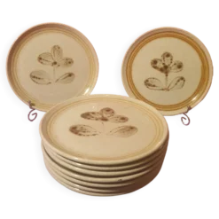 9 assiettes à dessert Tignes Atelier d art Sarreguemines