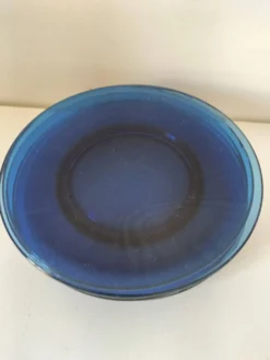 6 assiettes à dessert Vereco bleu saphir – Années 1970