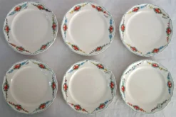 6 assiettes à dessert vintage décor main Villeroy & Boch