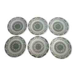 6 assiettes à dessert vintage en faïence Fine Ware