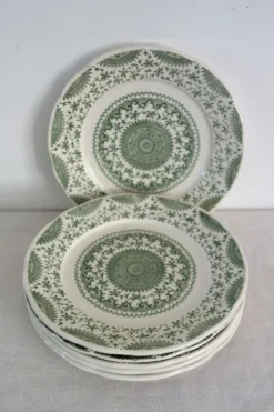 6 assiettes à dessert vintage en faïence Fine Ware