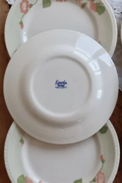6 assiettes à dessert vintage faïence anglaise Oxford motif fleuri