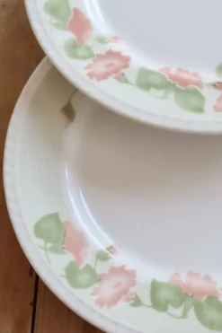 6 assiettes à dessert vintage faïence anglaise Oxford motif fleuri