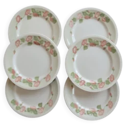6 assiettes à dessert vintage faïence anglaise Oxford motif fleuri