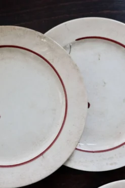 6 assiettes à dessert vintage faïence - Décor fleuri