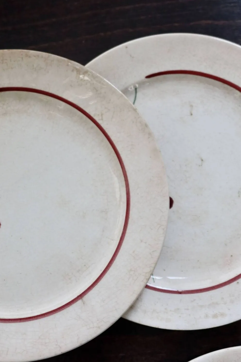 6 assiettes à dessert vintage faïence - Décor fleuri