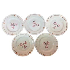 5 assiettes dessert vintage à fleurs
