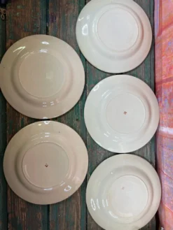 5 assiettes dessert vintage à fleurs