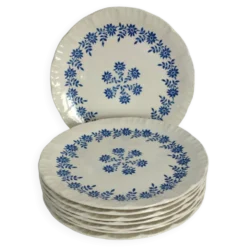 8 assiettes à dessert vintage modèle Dany, Digoin Sarreguemines