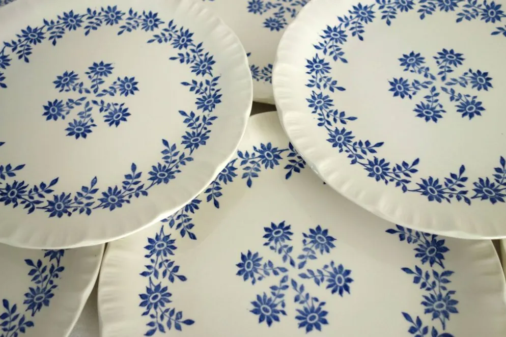8 assiettes à dessert vintage modèle Dany, Digoin Sarreguemines