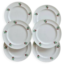 6 assiettes à dessert vintage porcelaine Table et Couleurs modèle Framboise