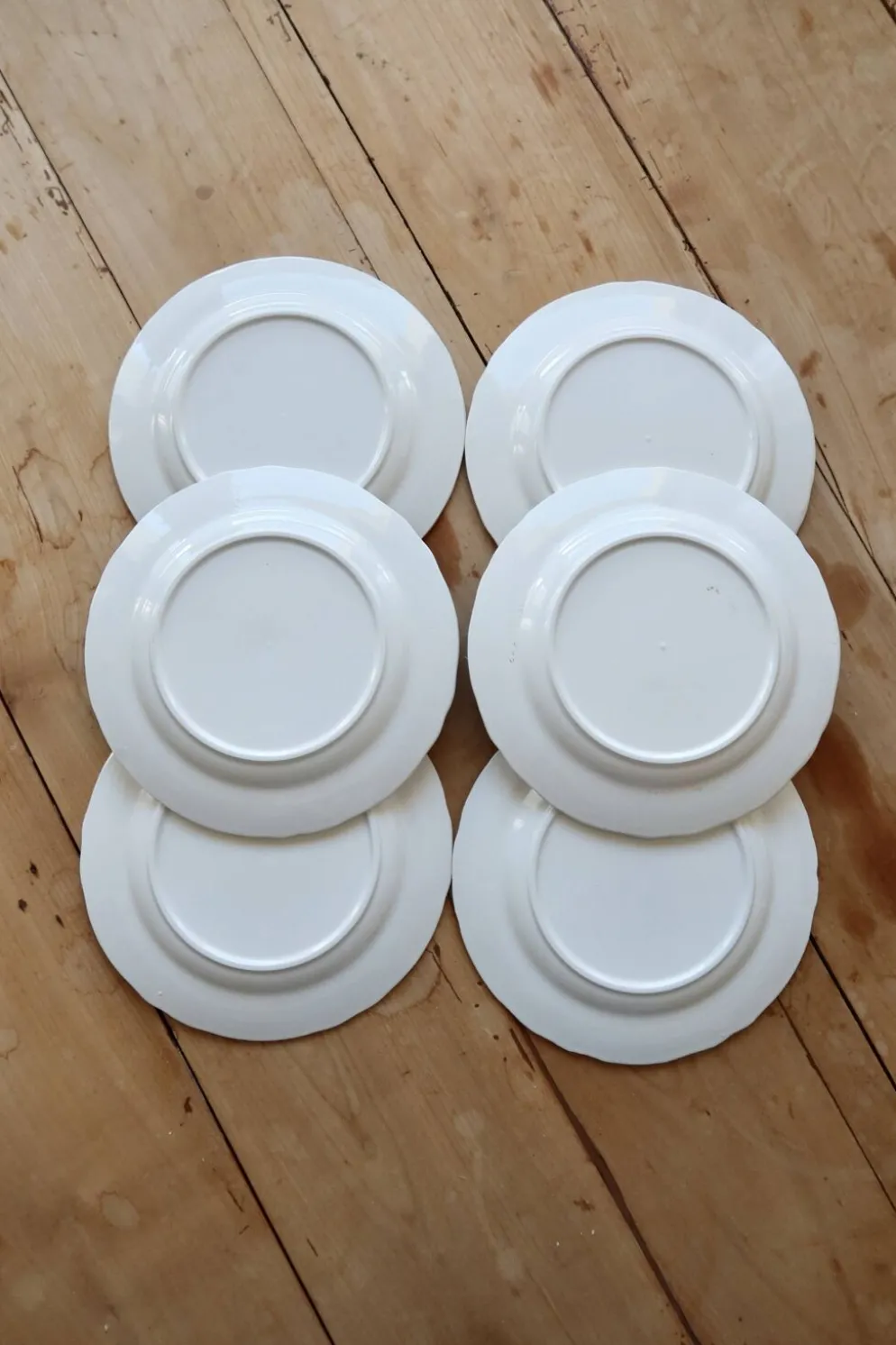Assiettes à dessert vintage porcelaine motif bouquet champêtre marron