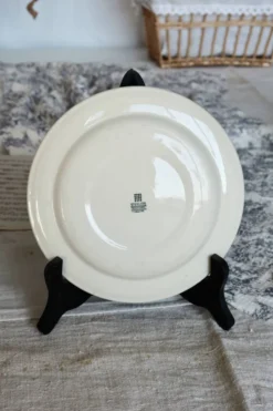4 assiettes à dessert vintage porcelaine anglaise liseré perlé