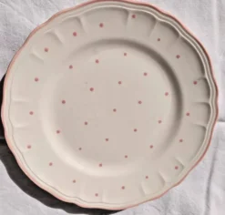 4 assiettes à dessert vintage Salins les Bains peintes à la main