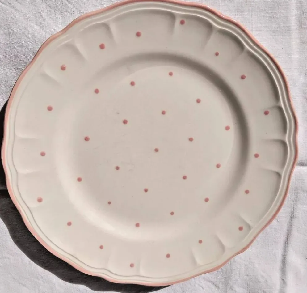 4 assiettes à dessert vintage Salins les Bains peintes à la main