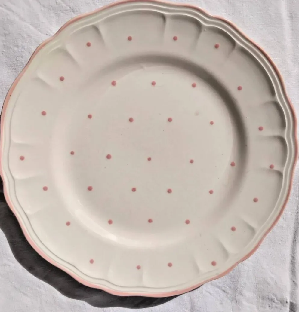 4 assiettes à dessert vintage Salins les Bains peintes à la main