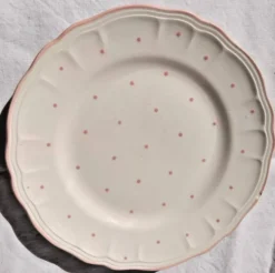 4 assiettes à dessert vintage Salins les Bains peintes à la main