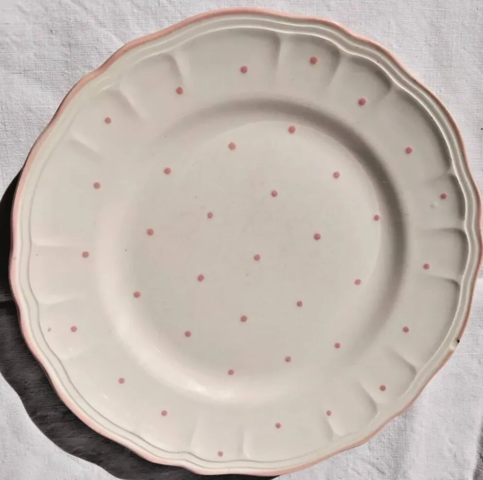 4 assiettes à dessert vintage Salins les Bains peintes à la main