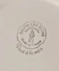 4 assiettes à dessert vintage Salins les Bains peintes à la main