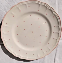 4 assiettes à dessert vintage Salins les Bains peintes à la main