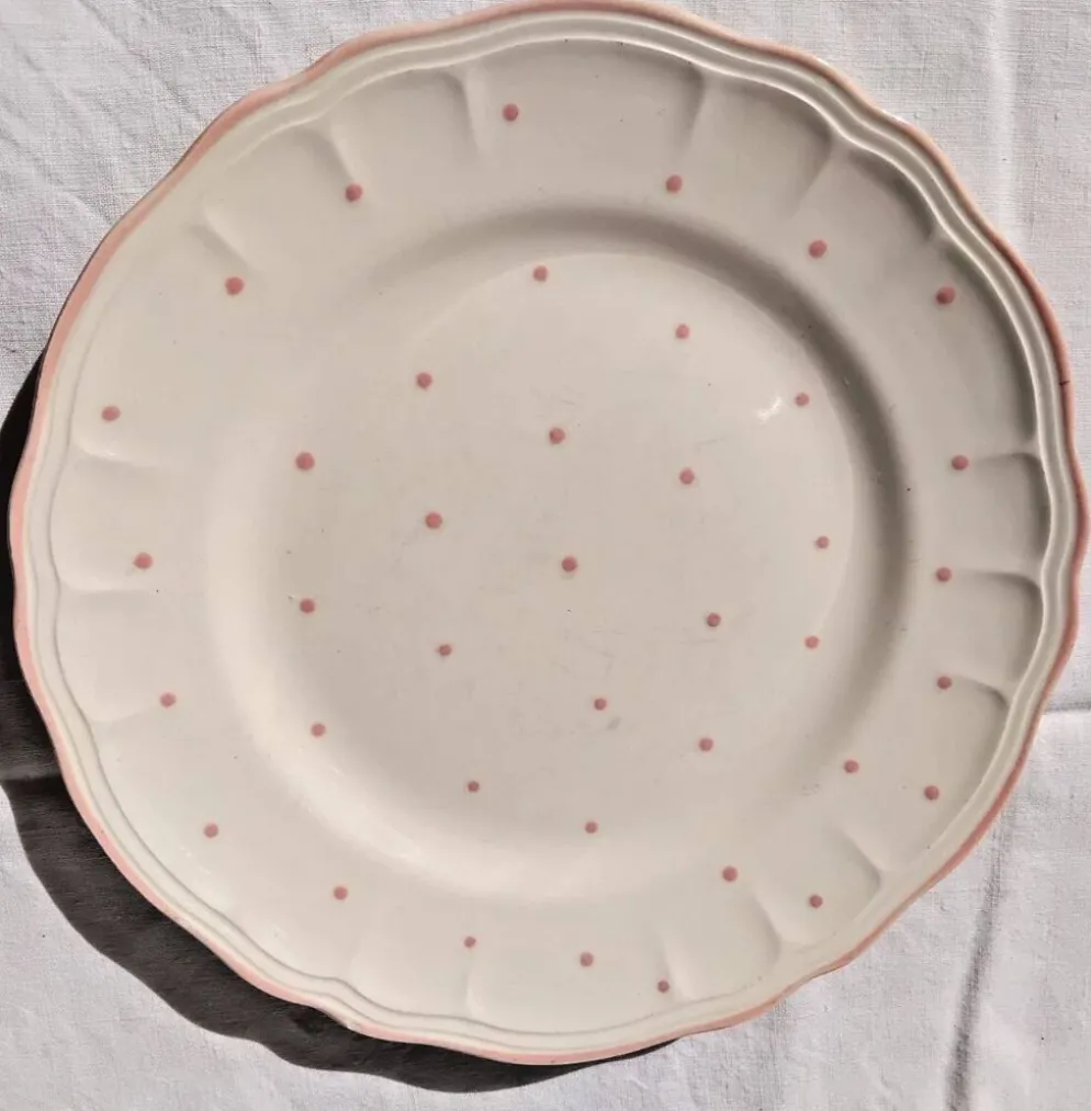 4 assiettes à dessert vintage Salins les Bains peintes à la main