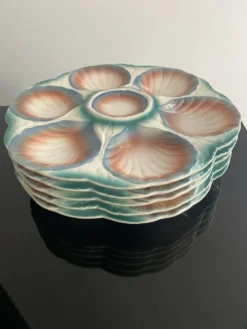 Assiettes Digoin à coquillage