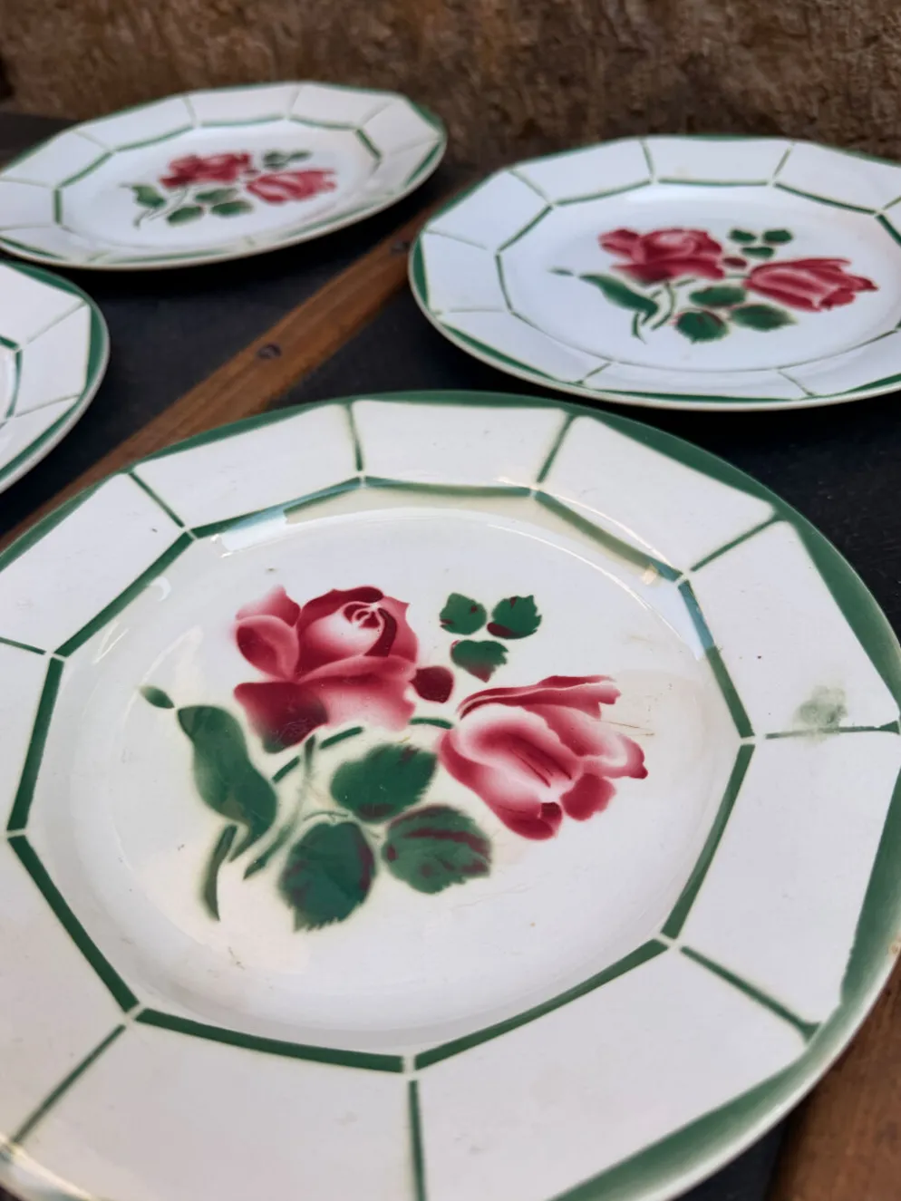 4 assiettes Digoin Sarreguemines
