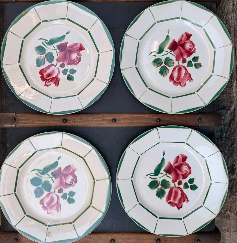 4 assiettes Digoin Sarreguemines