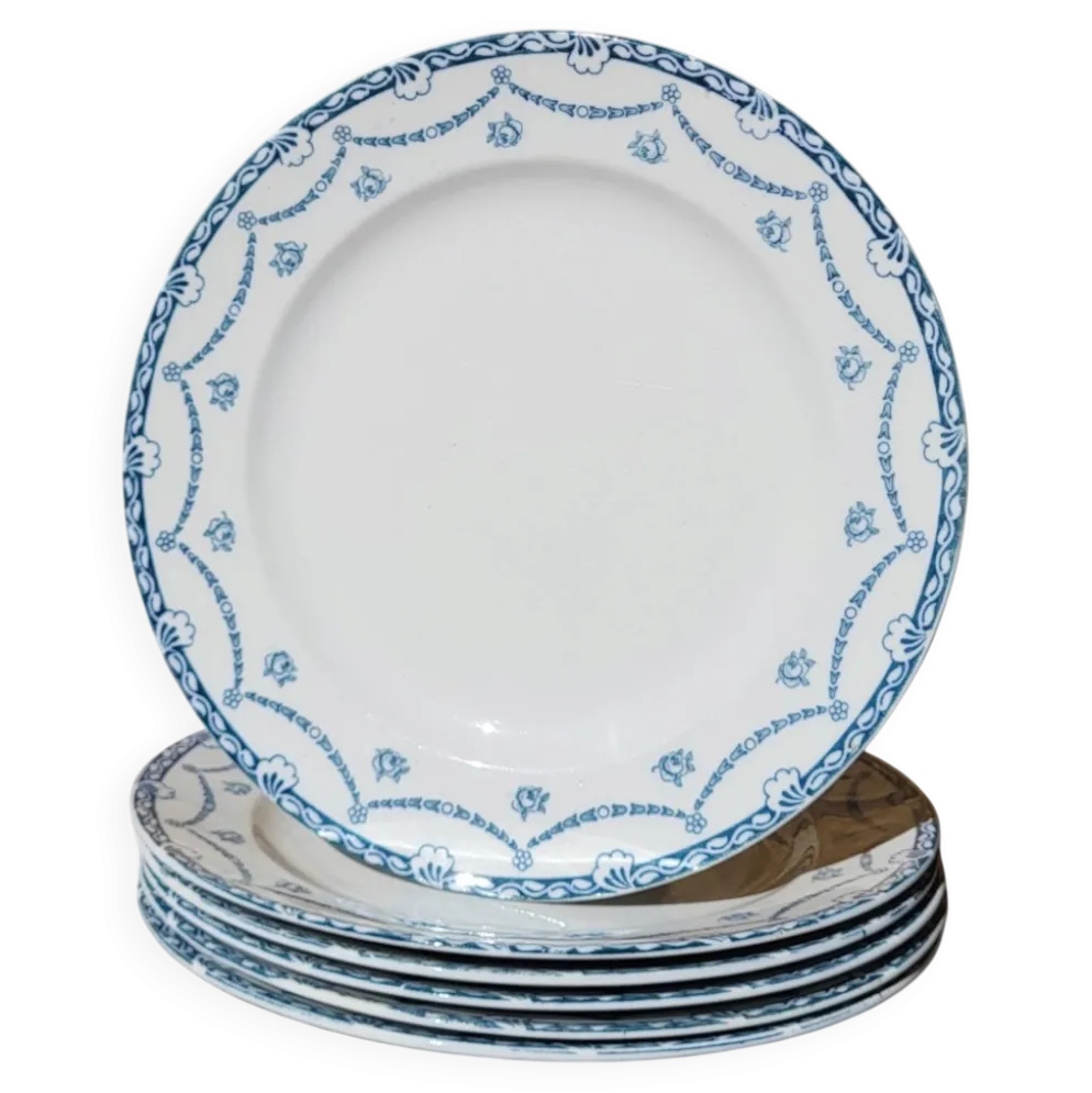 6 assiettes en faïence anglaise "Cheltenham" — F. Winkle & Co
