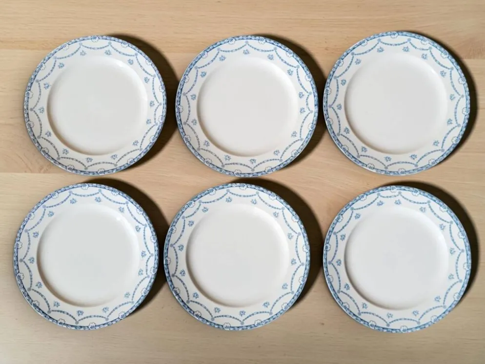 6 assiettes en faïence anglaise "Cheltenham" — F. Winkle & Co