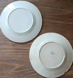 2 assiettes en faïence fine de Pexonne décor Pomme Poire