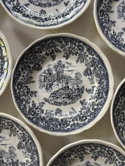 Assiettes en faïence Luneville décor anglais