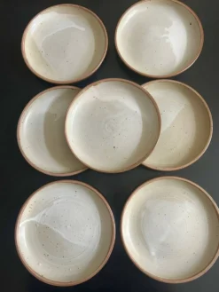 7 assiettes en grés 1970