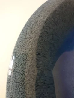 6 assiettes en grès émaillé – bleu cobalt & turquoise