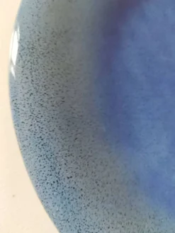 6 assiettes en grès émaillé – bleu cobalt & turquoise
