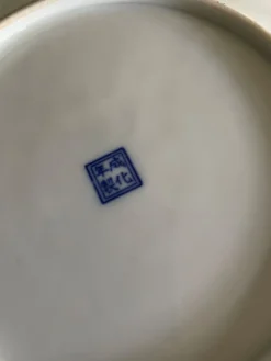 Assiettes en porcelaine d’Asie à décor de dragons bleus