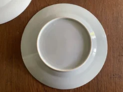 Assiettes en porcelaine d’Asie à décor de dragons bleus