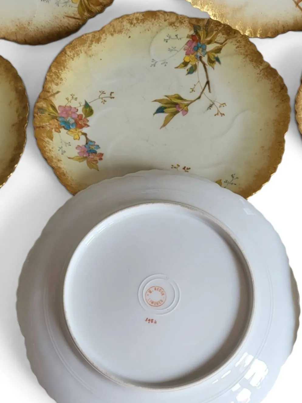 8 assiettes en porcelaine de Limoges, Martial Redon / Art Nouveau