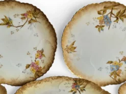 8 assiettes en porcelaine de Limoges, Martial Redon / Art Nouveau