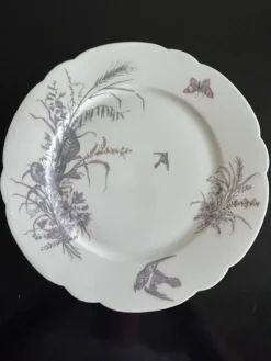 8 assiettes en porcelaine et 1 plat CH Pillivuyt & Cie