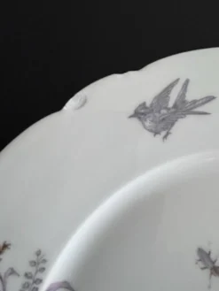 8 assiettes en porcelaine et 1 plat CH Pillivuyt & Cie
