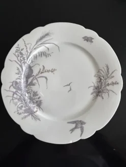 8 assiettes en porcelaine et 1 plat CH Pillivuyt & Cie