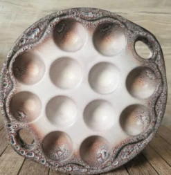 6 assiettes à escargot céramique émaillée
