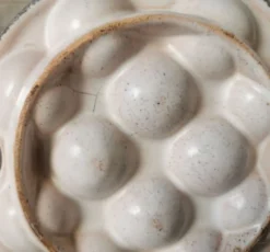 6 assiettes à escargot céramique émaillée